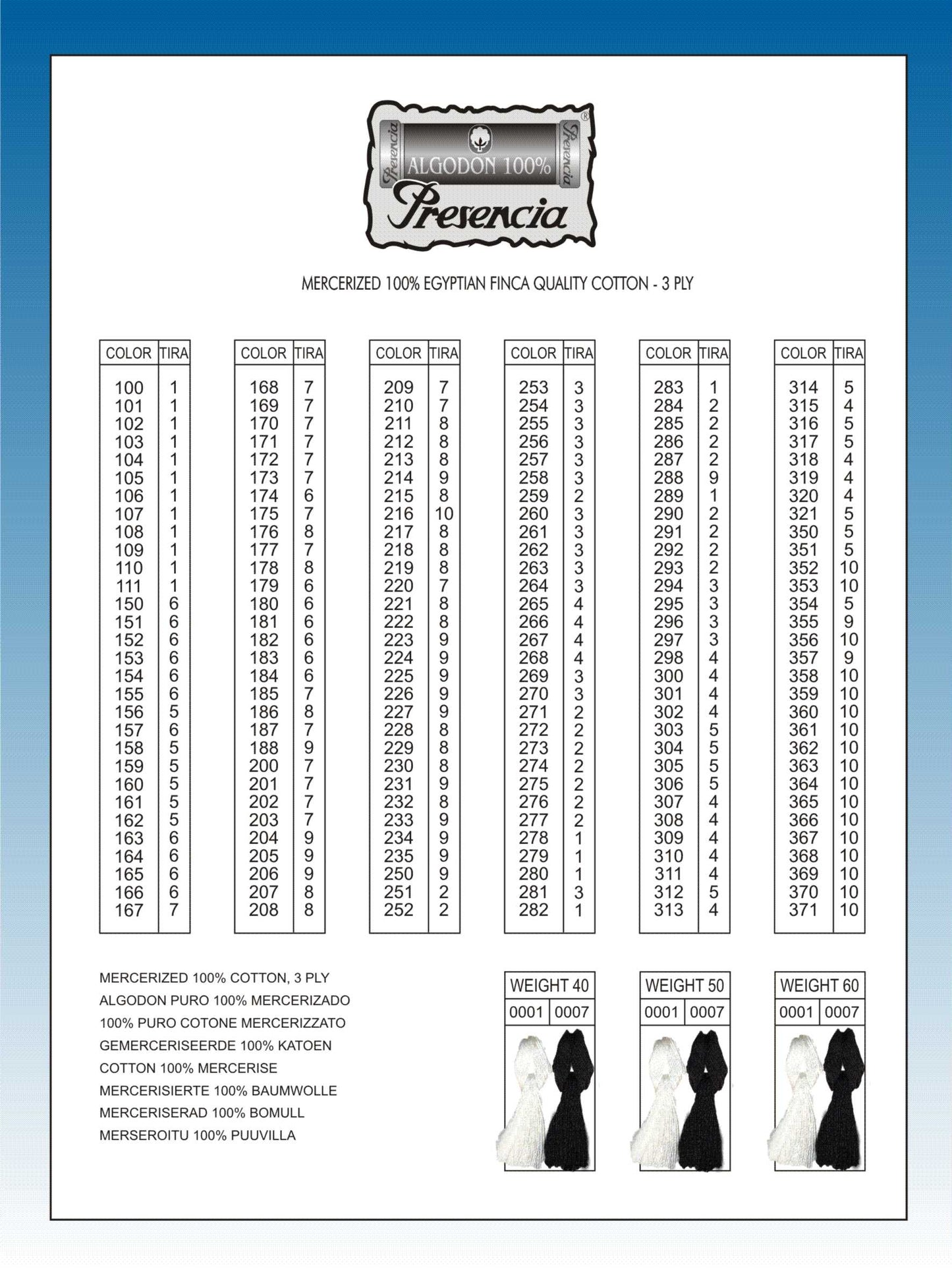 Sewing Thread Color Chart