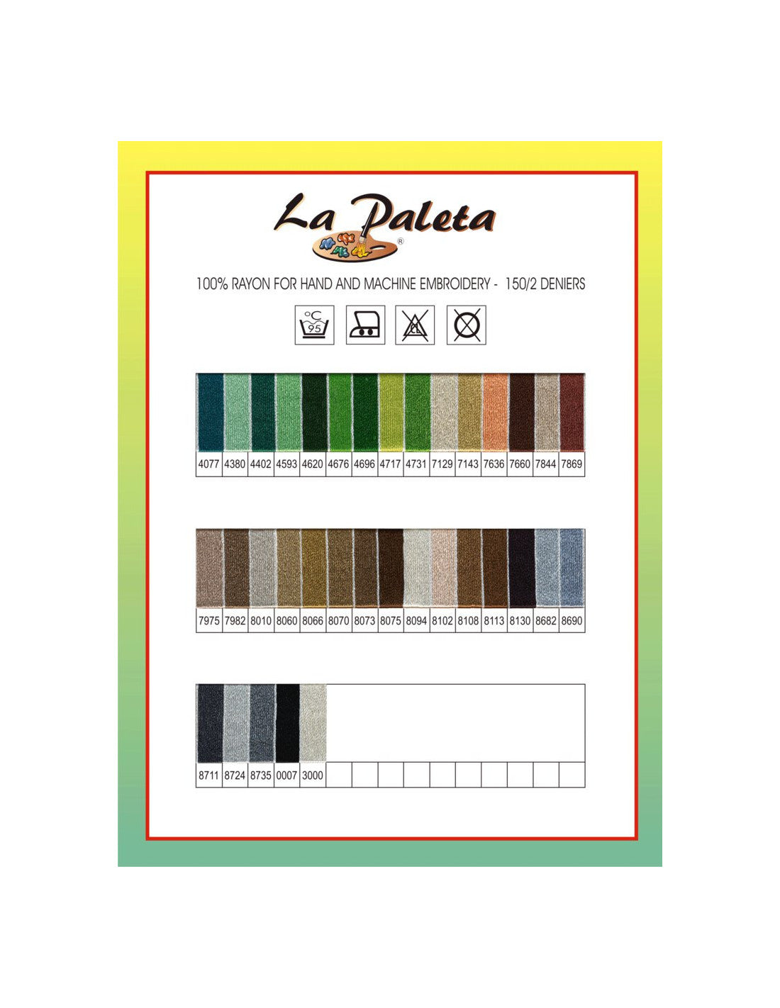 La Paleta Color Chart