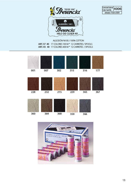 Sewing Thread 40/3 - 100 Meter - Hilo de Coser ART37.40