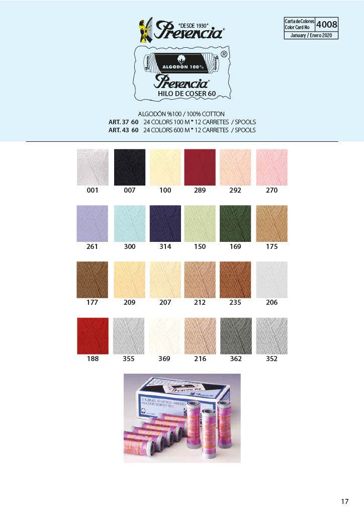 Sewing Thread 60/3 - 100 Meter - Hilo de Coser ART37.60
