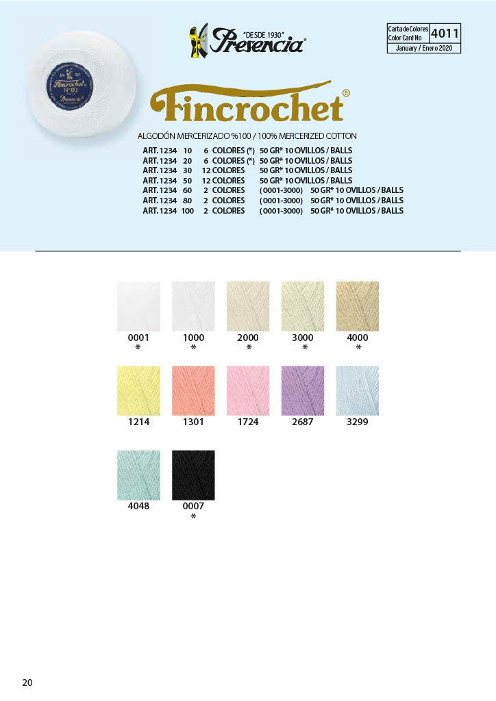 Fincrochet 30 - 50 Grams Ball (Ne/PLY 20/3) ART01234.30