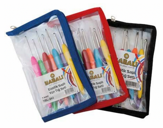 Wool Crochet Hook Set with Elastic Handle YBL-343