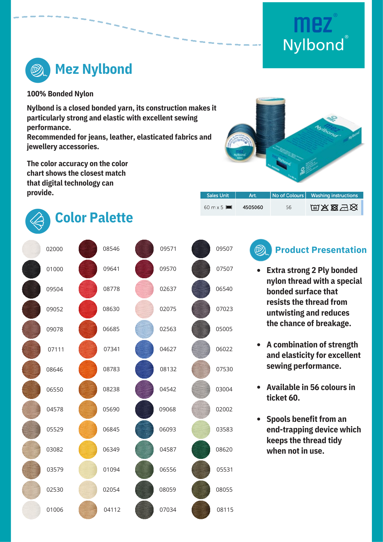MEZ Nylbond Color Palette